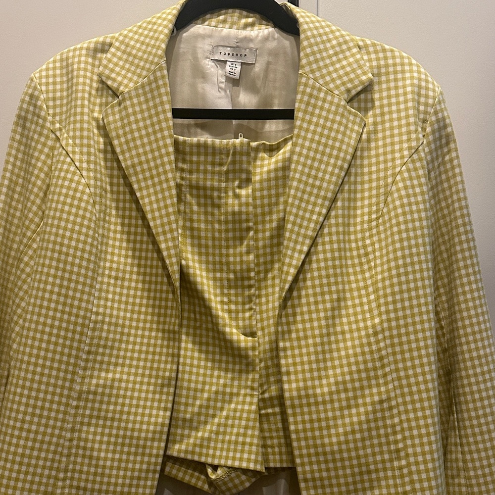 Topshop Yellow Gingham Blazer & Matching Short